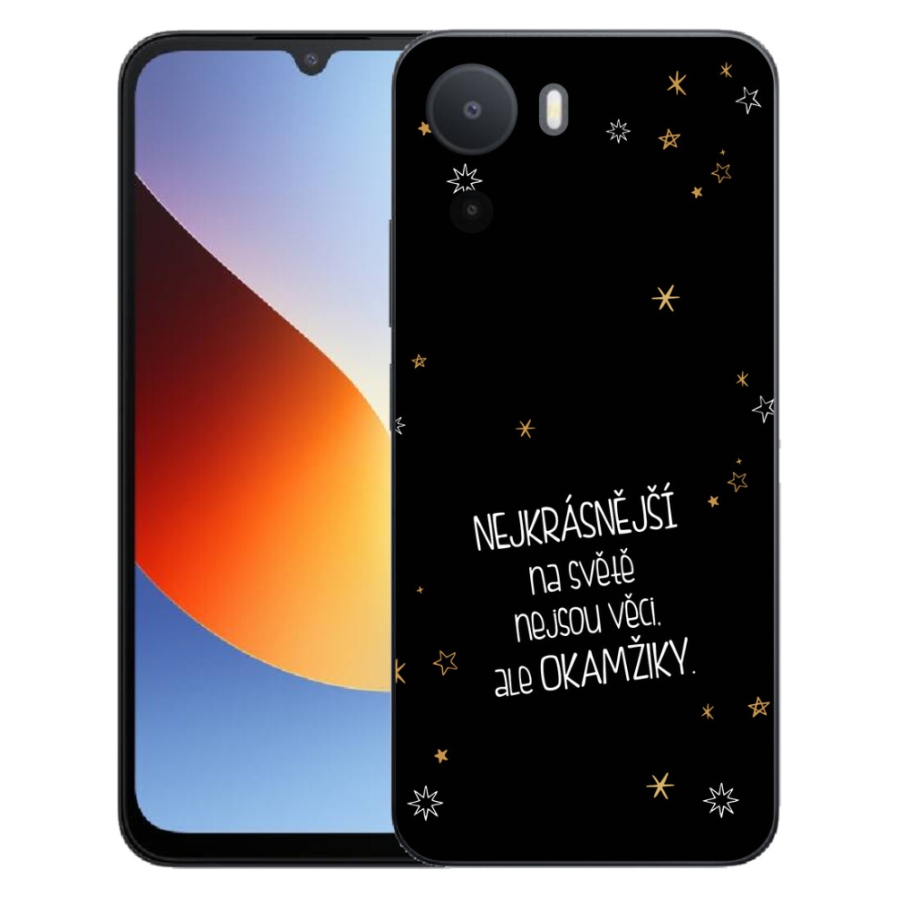Gelový kryt mmCase na Xiaomi Redmi A7 Pro - citát 4 černé pozadí