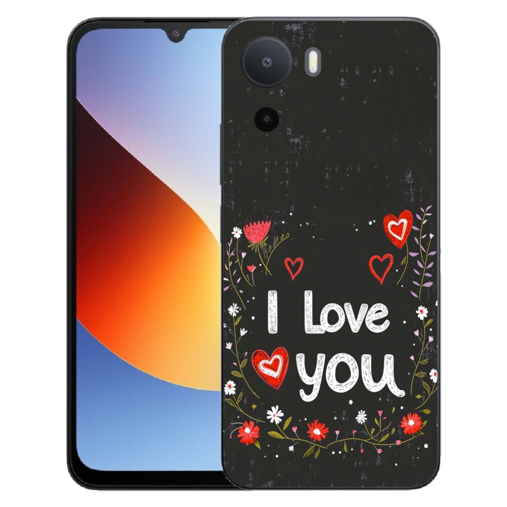 Gelový kryt mmCase na Xiaomi Redmi A7 Pro - I love you černé pozadí