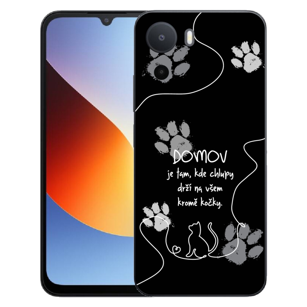 Gelový kryt mmCase na Xiaomi Redmi A7 Pro - kočičí motiv černé pozadí