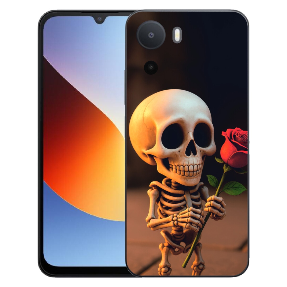 Gelový kryt mmCase na Xiaomi Redmi A7 Pro - kostlivec s růží