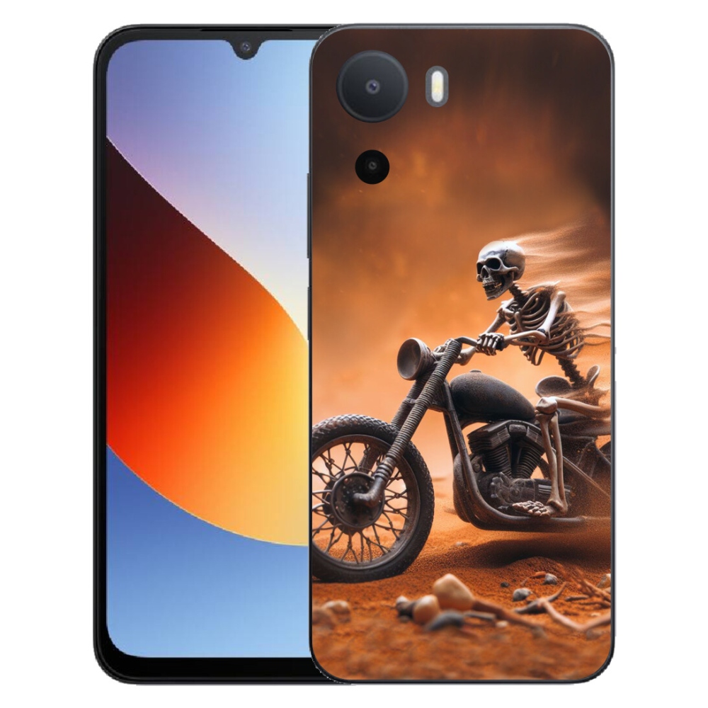 Gelový kryt mmCase na Xiaomi Redmi A7 Pro - kostra na motorce