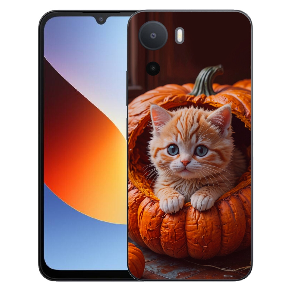 Gelový kryt mmCase na Xiaomi Redmi A7 Pro - kotě a dýně 2