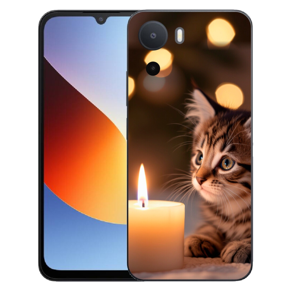 Gelový kryt mmCase na Xiaomi Redmi A7 Pro - kotě a svíčka