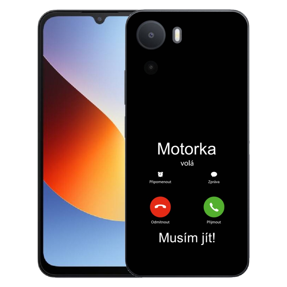 Gelový kryt mmCase na Xiaomi Redmi A7 Pro - motorka volá černé pozadí