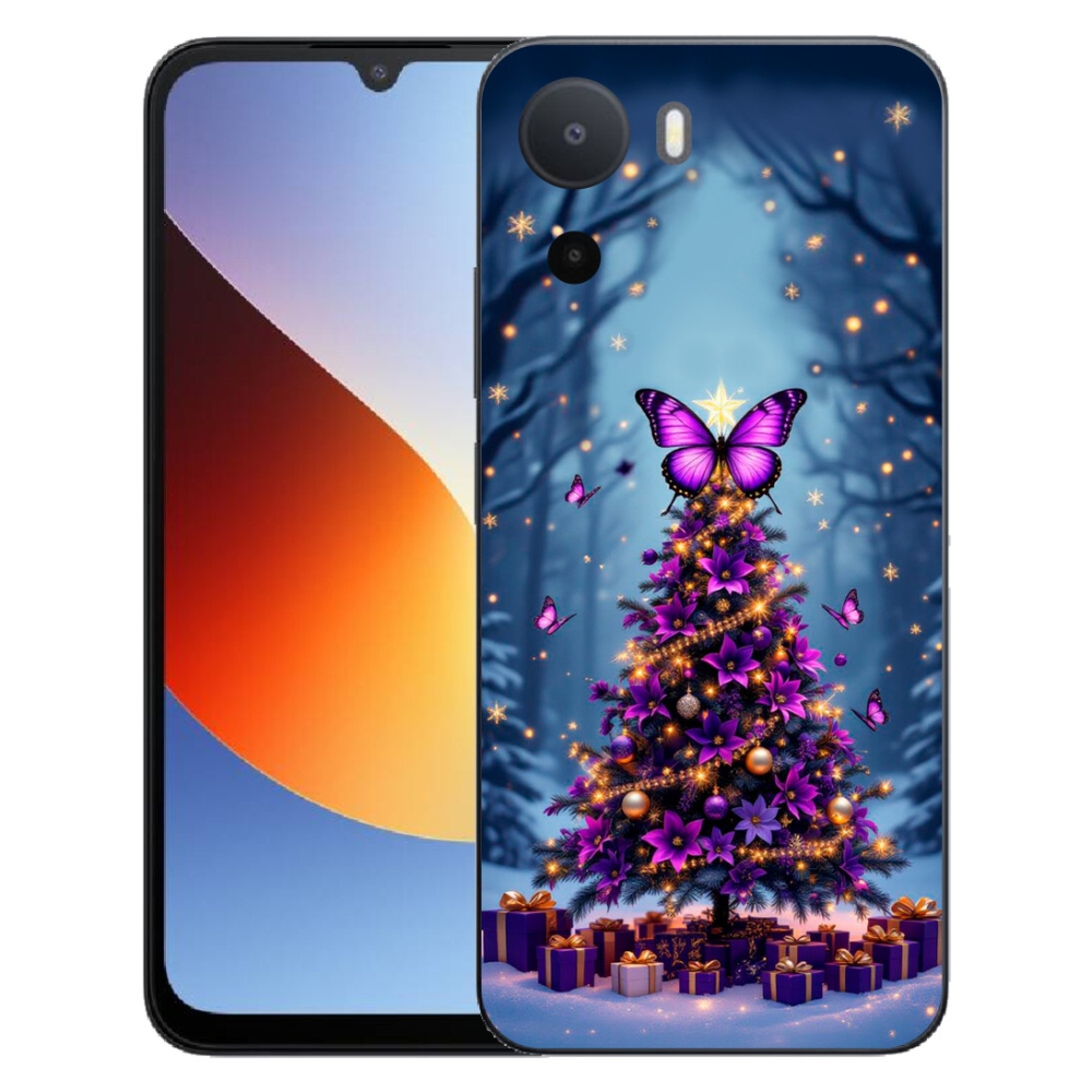 Gelový kryt mmCase na Xiaomi Redmi A7 Pro - motýlí vánoční stromek