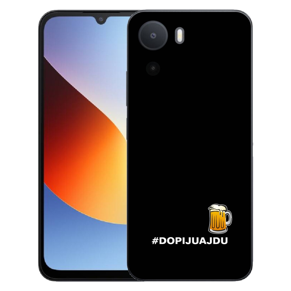 Gelový kryt mmCase na Xiaomi Redmi A7 Pro - pivní motiv 1 černé pozadí