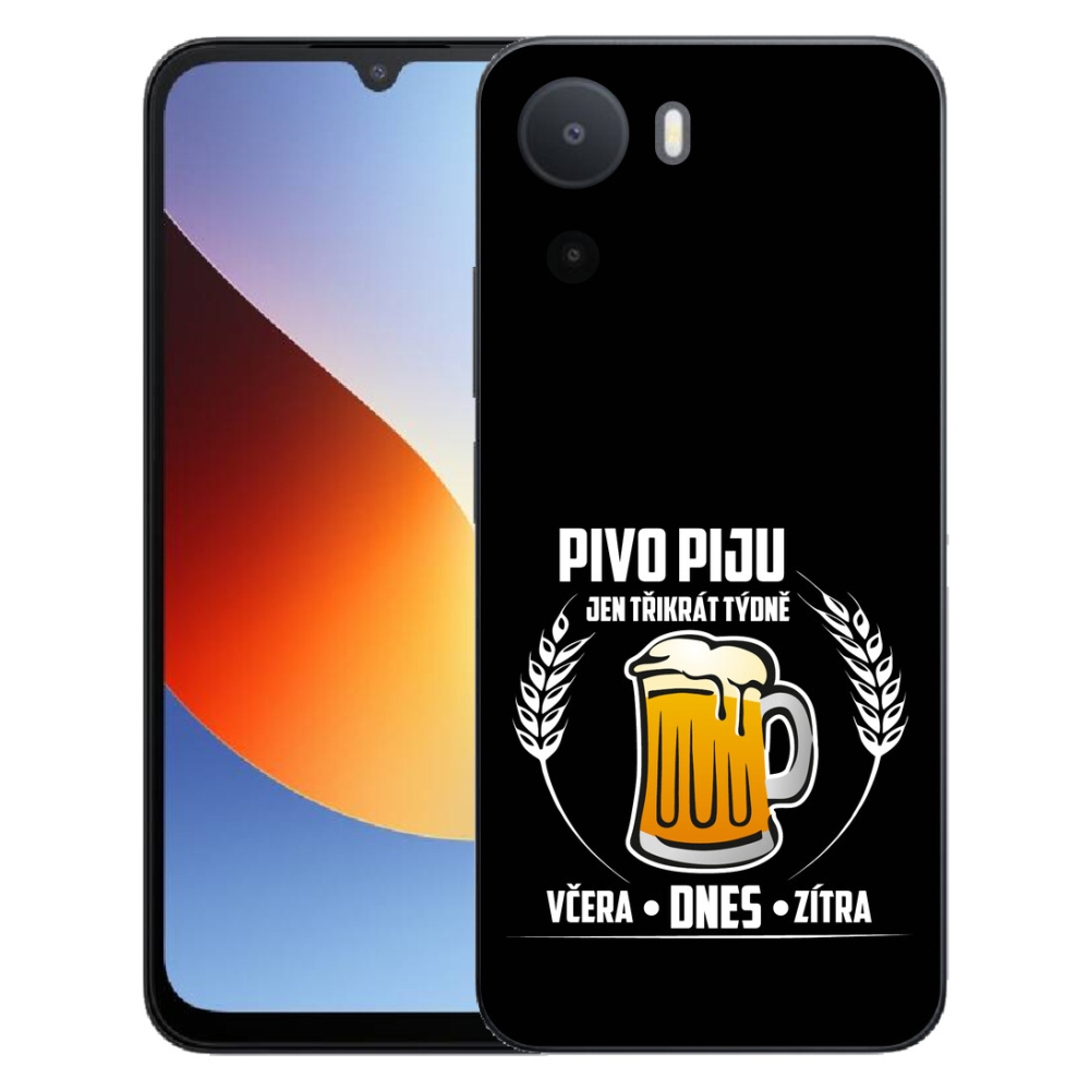 Gelový kryt mmCase na Xiaomi Redmi A7 Pro - pivní motiv černé pozadí