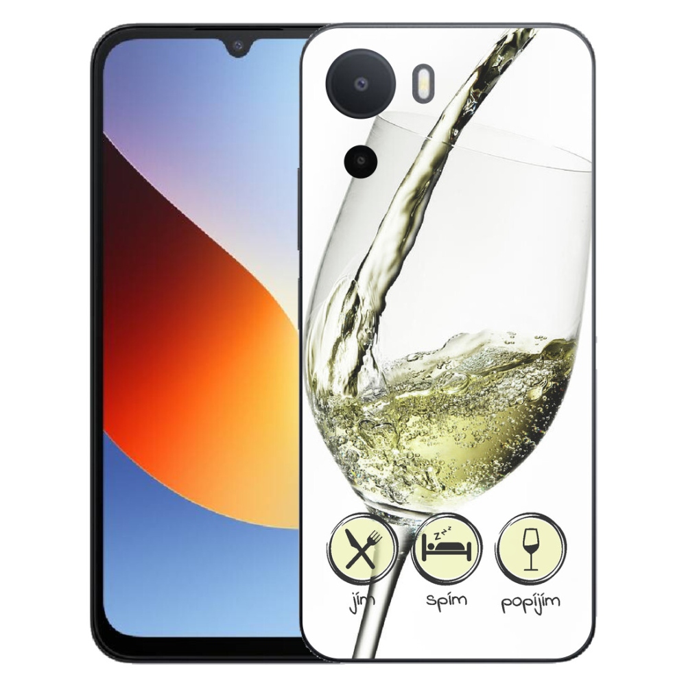 Gelový kryt mmCase na Xiaomi Redmi A7 Pro - sklenička vína bílé