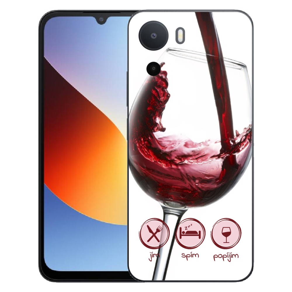 Gelový kryt mmCase na Xiaomi Redmi A7 Pro - sklenička vína červené
