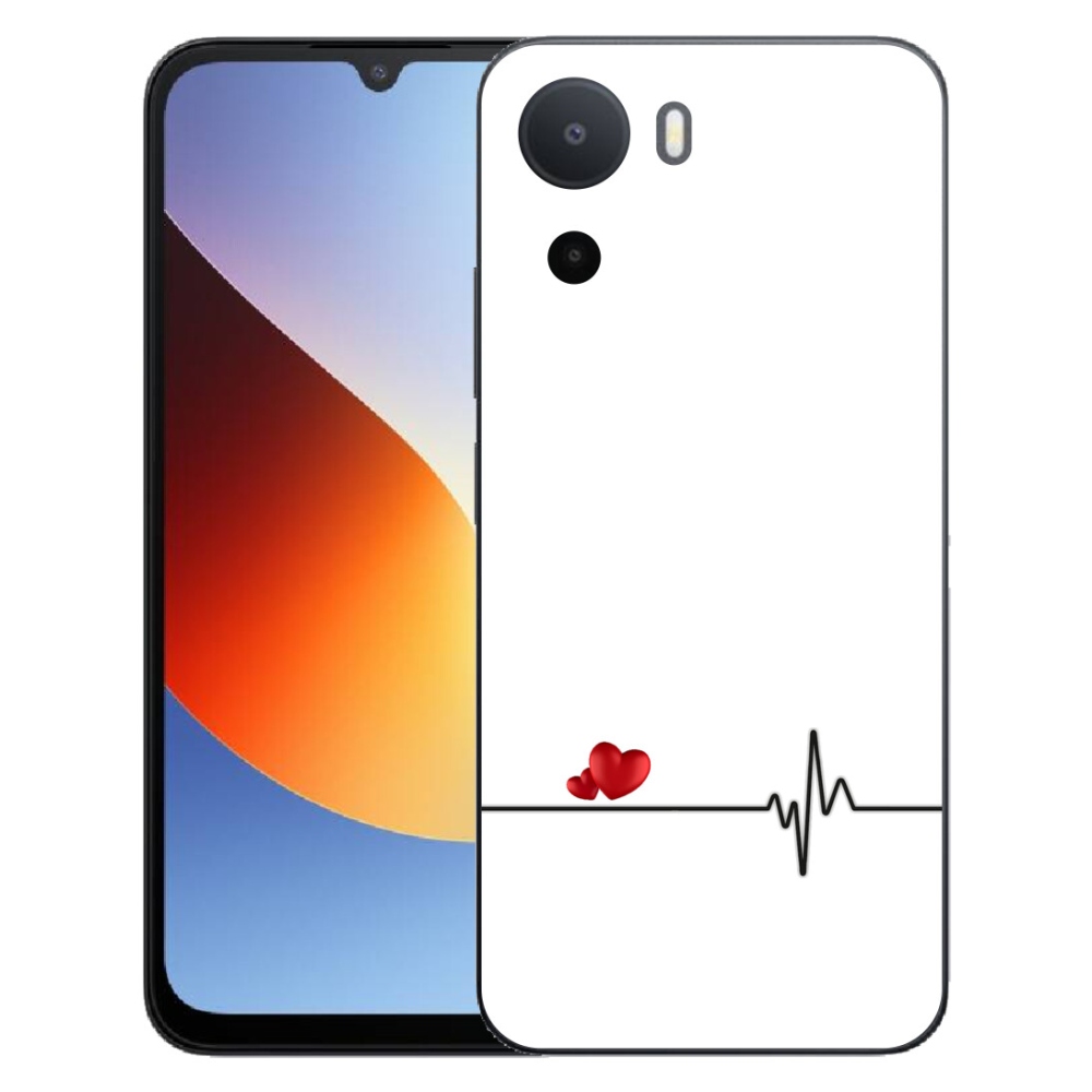 Gelový kryt mmCase na Xiaomi Redmi A7 Pro - srdce a tep bílé pozadí