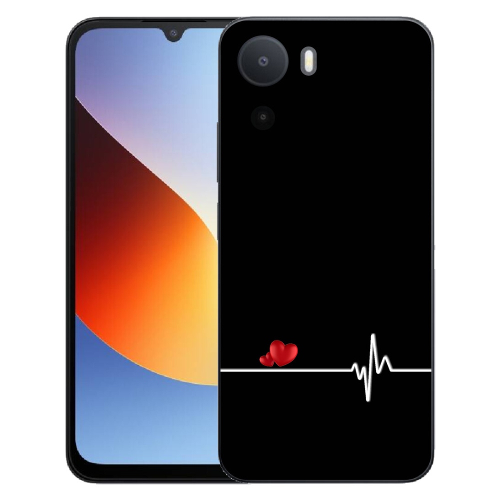 Gelový kryt mmCase na Xiaomi Redmi A7 Pro - srdce a tep černé pozadí