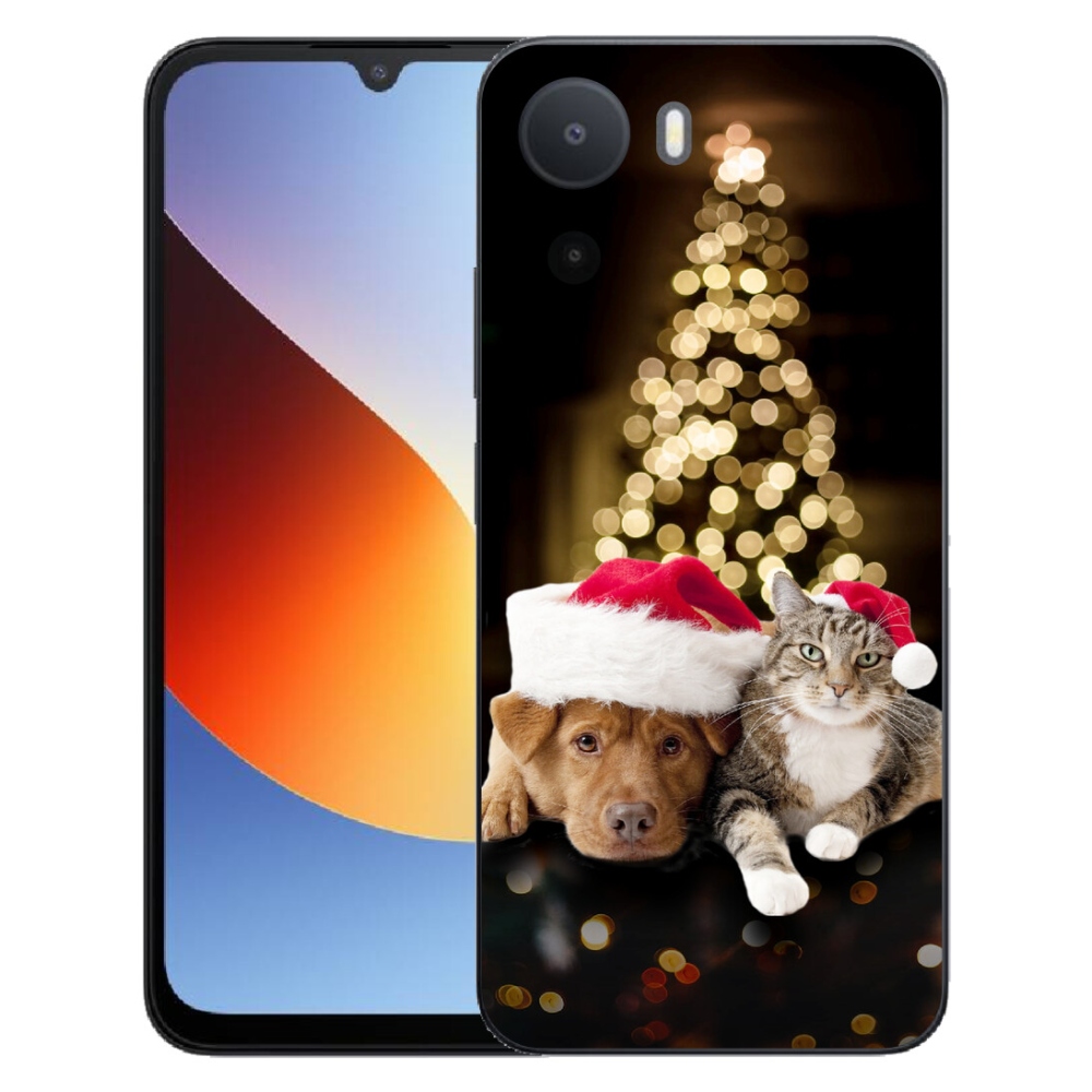 Gelový kryt mmCase na Xiaomi Redmi A7 Pro - vánoční pes a kočka