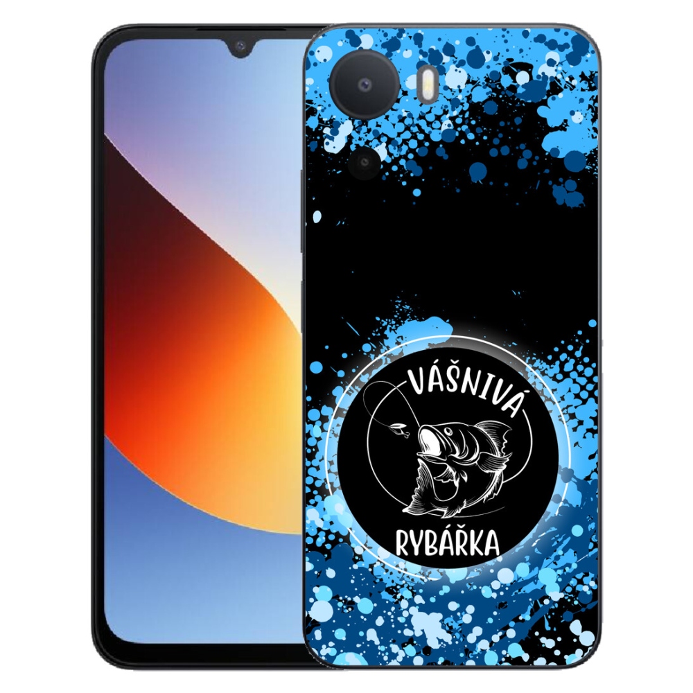 Gelový kryt mmCase na Xiaomi Redmi A7 Pro - vášnivá rybářka černé pozadí