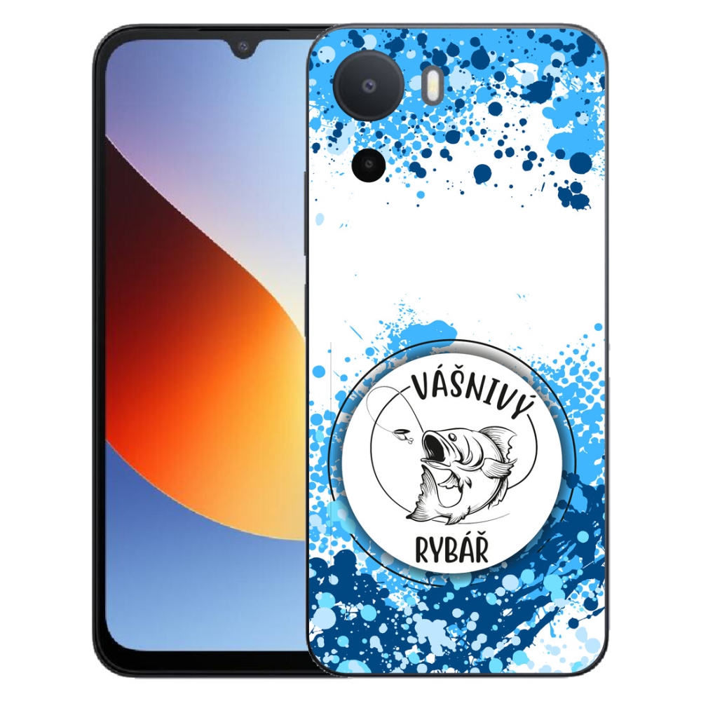 Gelový kryt mmCase na Xiaomi Redmi A7 Pro - vášnivý rybář bílé pozadí