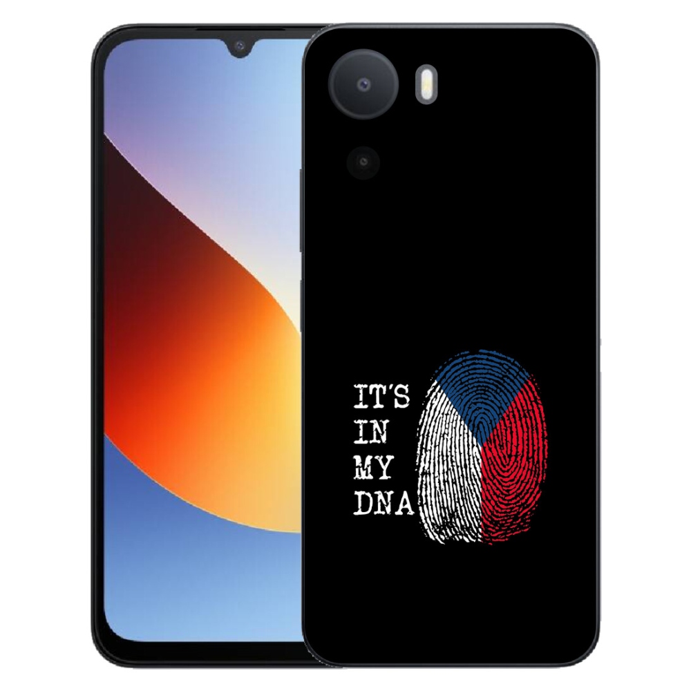 Gelový kryt mmCase na Xiaomi Redmi A7 Pro - vlajka otisk prstu černé pozadí