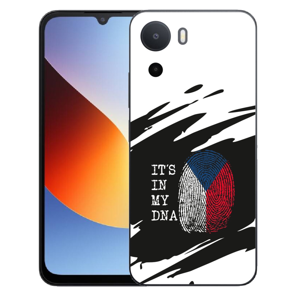 Gelový kryt mmCase na Xiaomi Redmi A7 Pro - vlajka otisk prstu černobílé pozadí