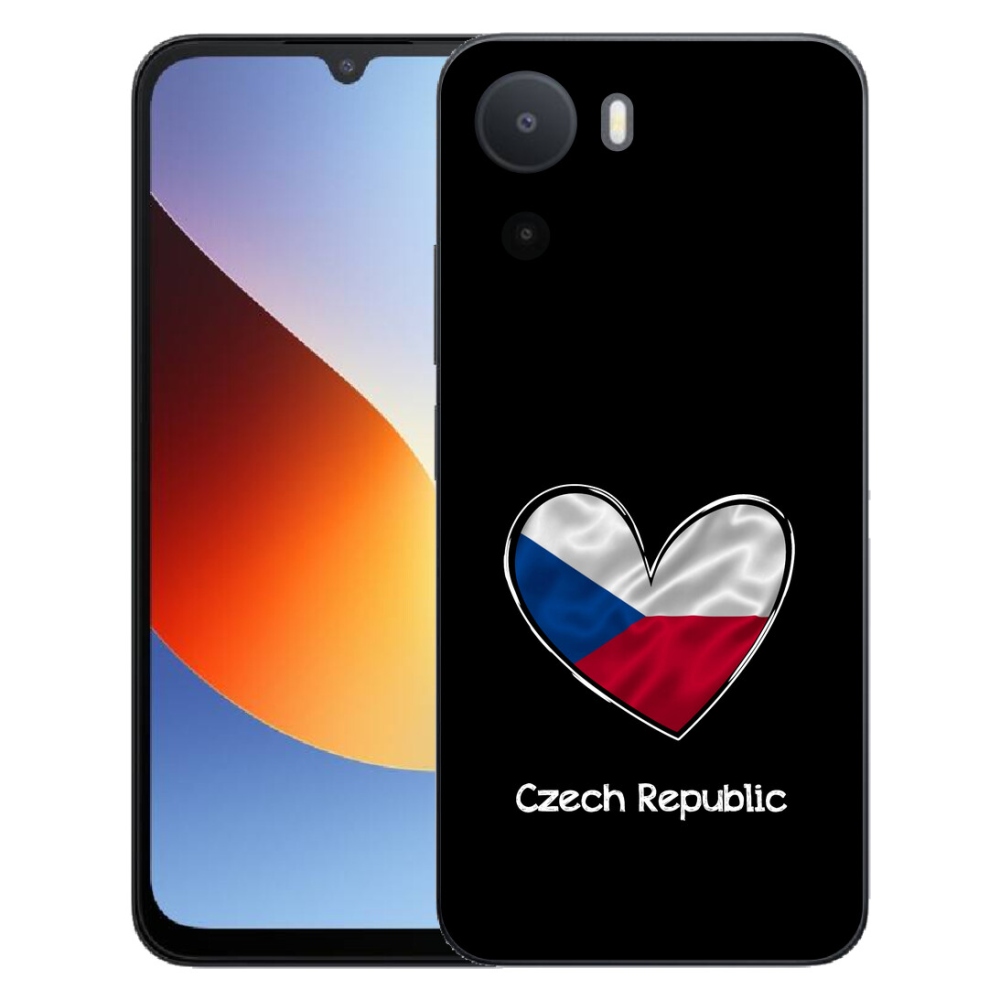 Gelový kryt mmCase na Xiaomi Redmi A7 Pro - vlajka srdce černé pozadí