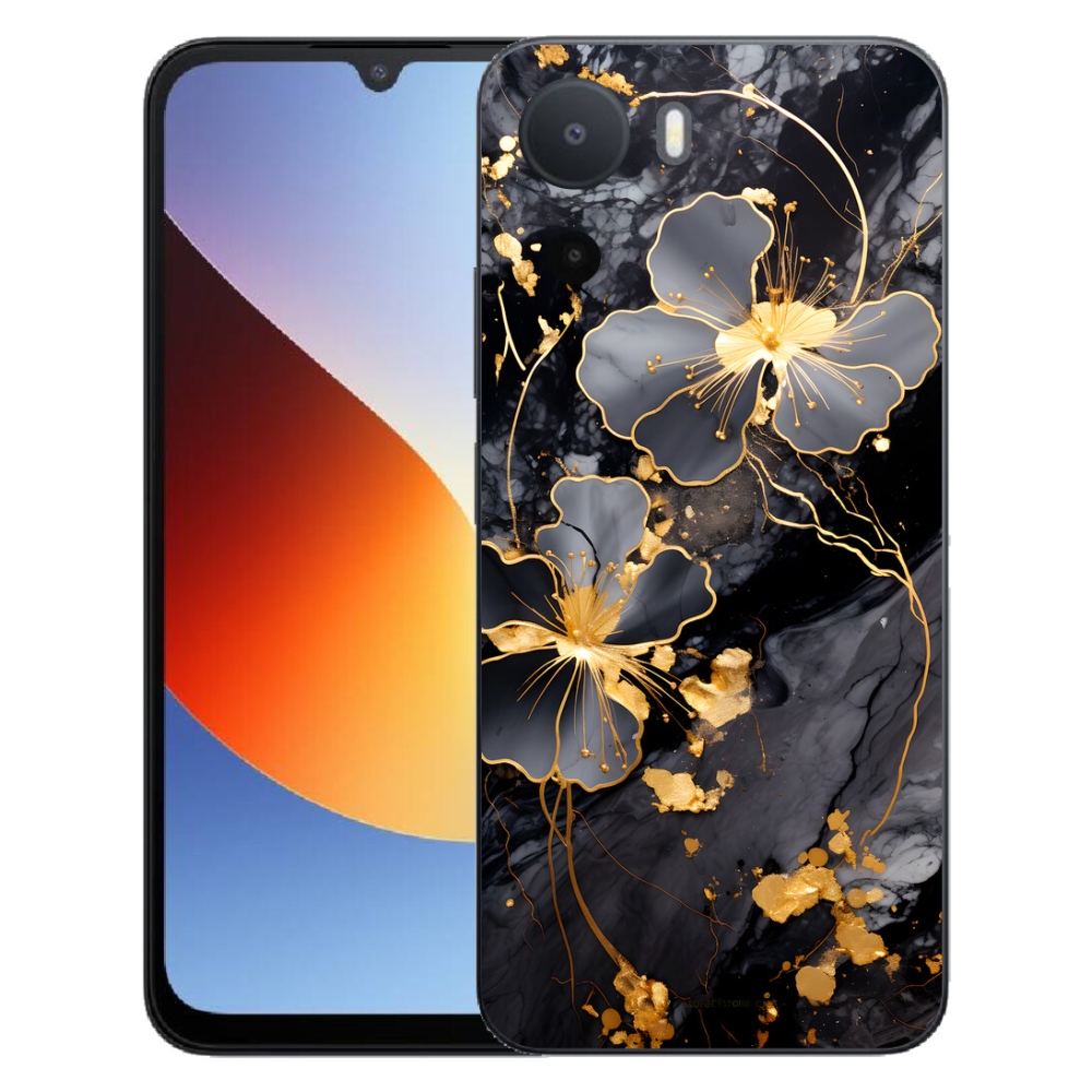 Gelový kryt mmCase na Xiaomi Redmi A7 Pro - zlaté květy