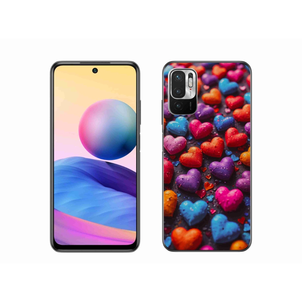 Gelový kryt mmCase na Xiaomi Redmi Note 10 5G - barevná srdce