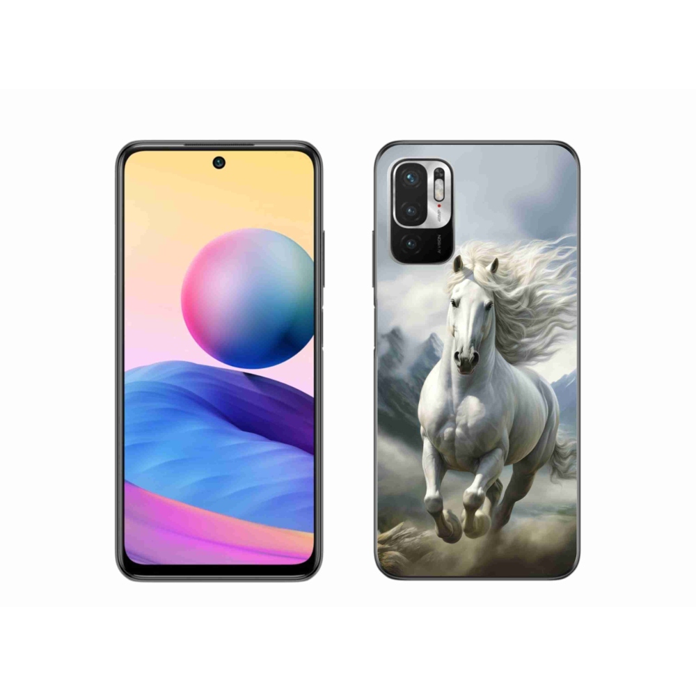 Gelový kryt mmCase na Xiaomi Redmi Note 10 5G - běžící bílý kůň 3