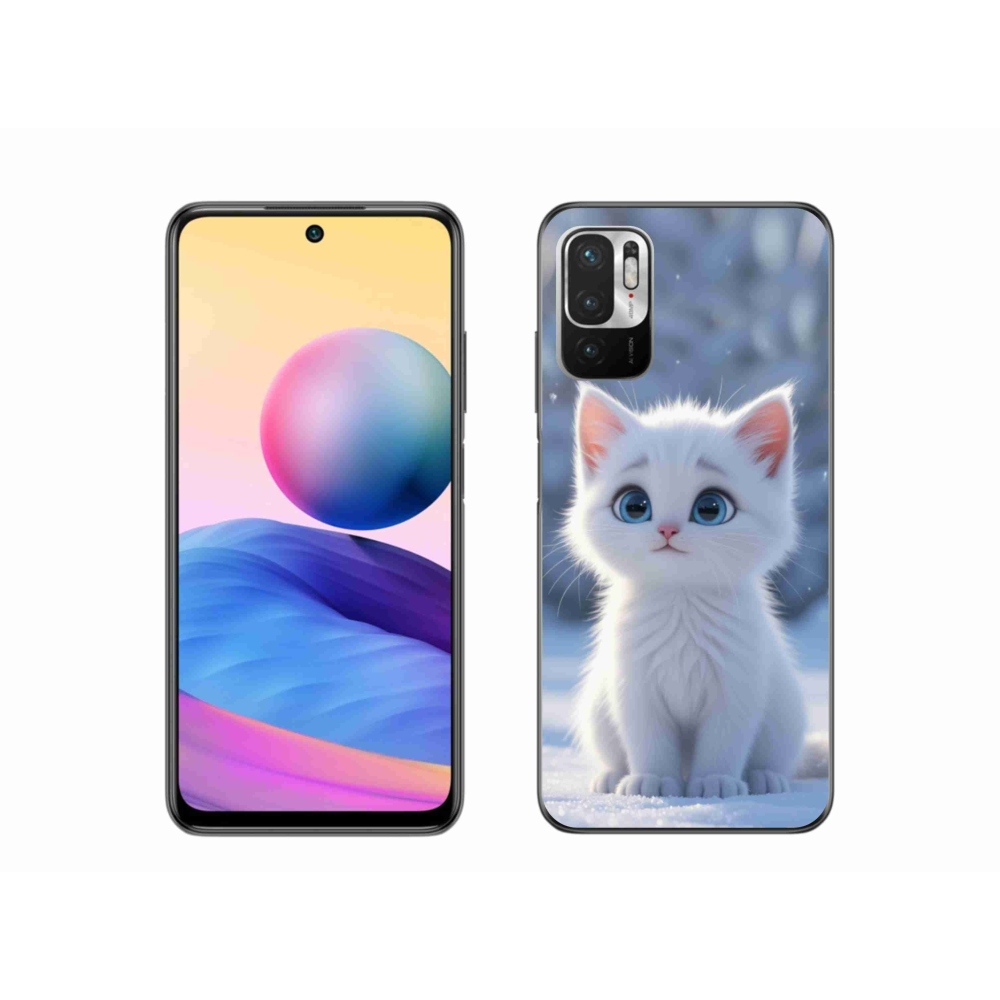 Gelový kryt mmCase na Xiaomi Redmi Note 10 5G - bílé kotě 3