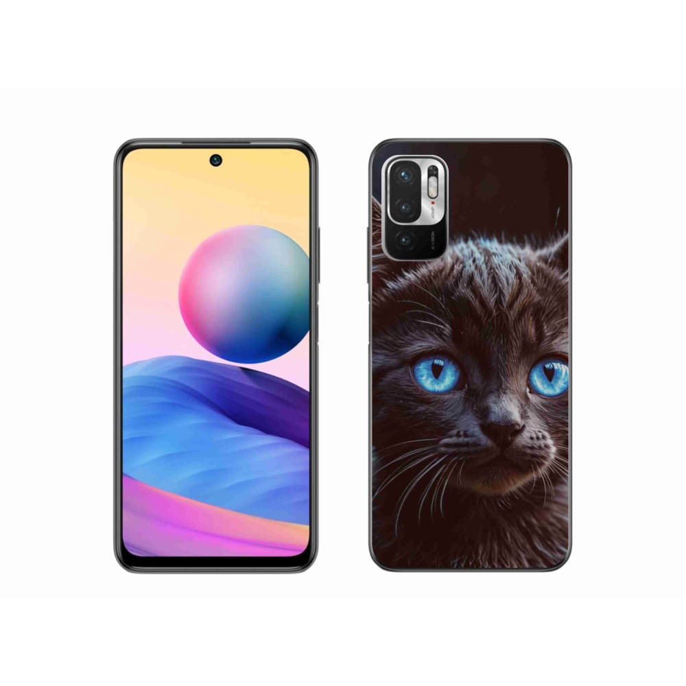 Gelový kryt mmCase na Xiaomi Redmi Note 10 5G - černé kotě 2