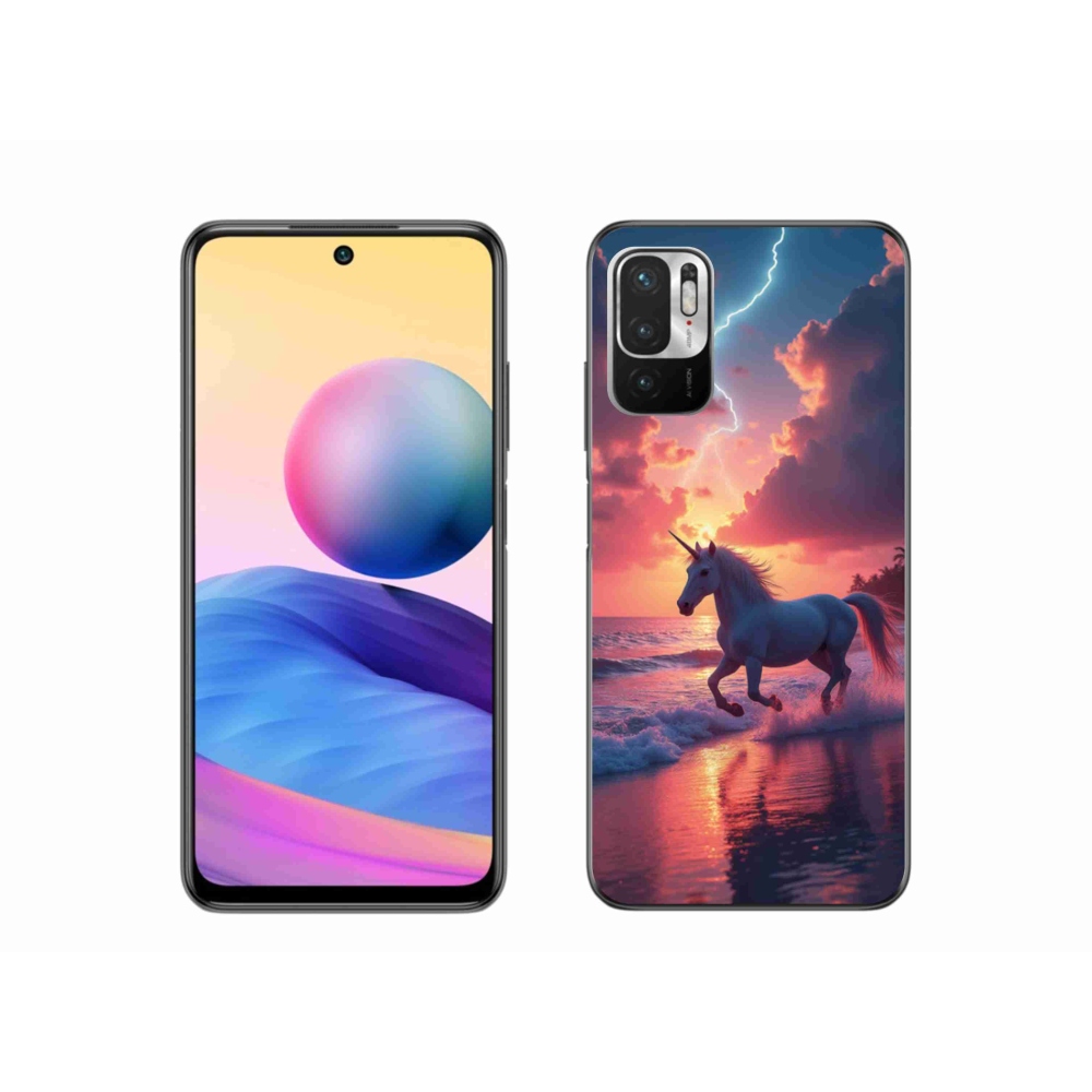 Gelový kryt mmCase na Xiaomi Redmi Note 10 5G - jednorožec na pláži