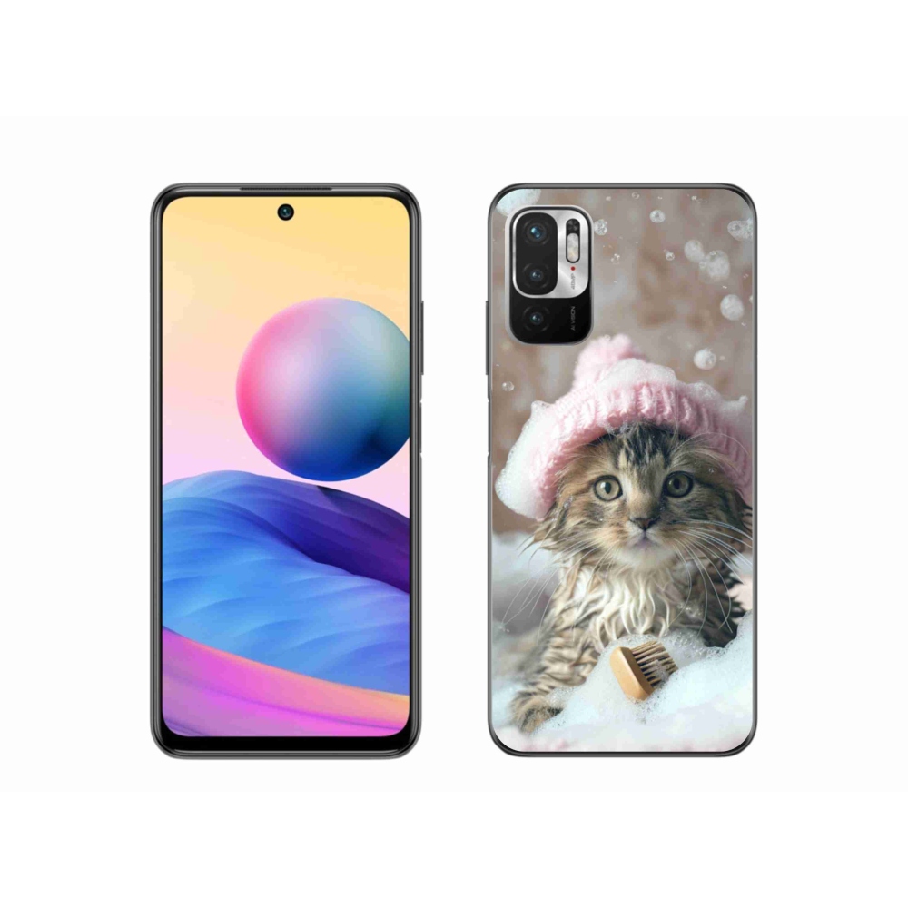 Gelový kryt mmCase na Xiaomi Redmi Note 10 5G - kotě a koupel