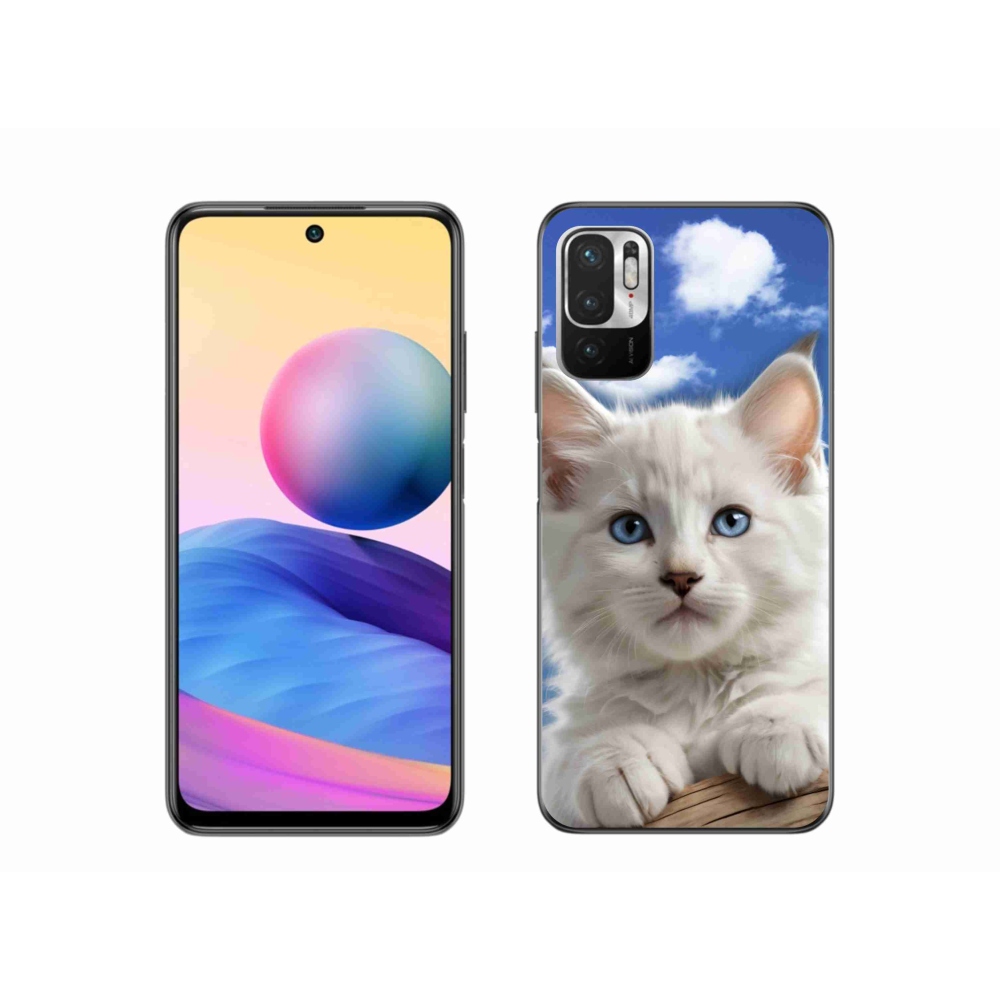 Gelový kryt mmCase na Xiaomi Redmi Note 10 5G - kotě a oblaka