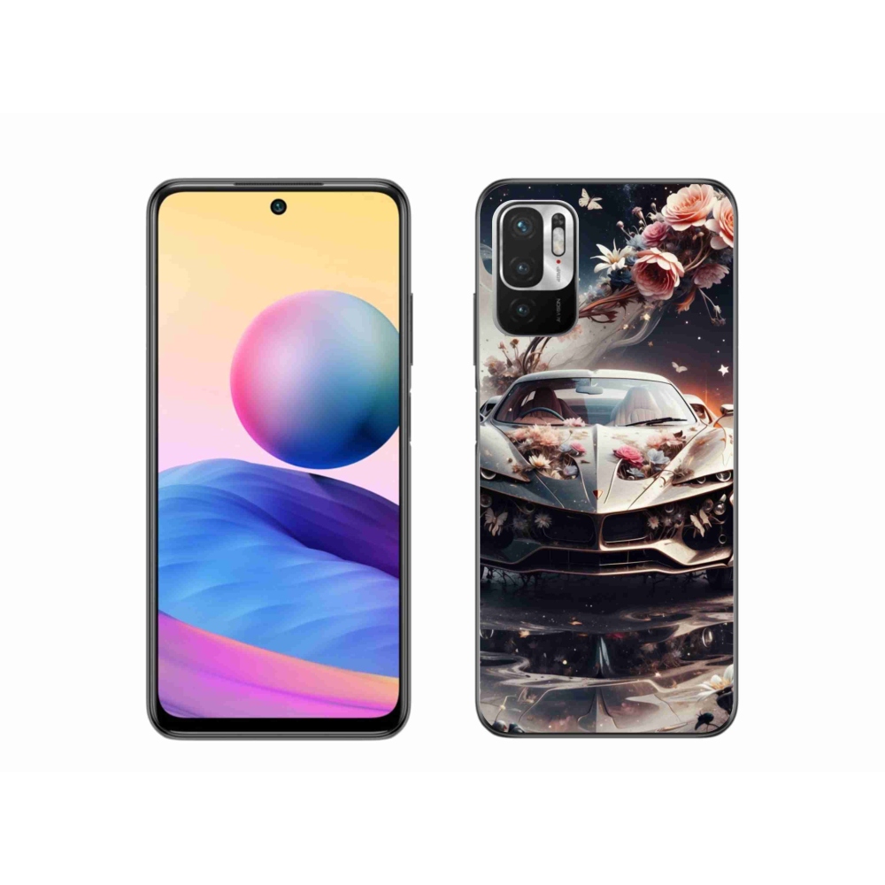 Gelový kryt mmCase na Xiaomi Redmi Note 10 5G - květinový sportovní vůz