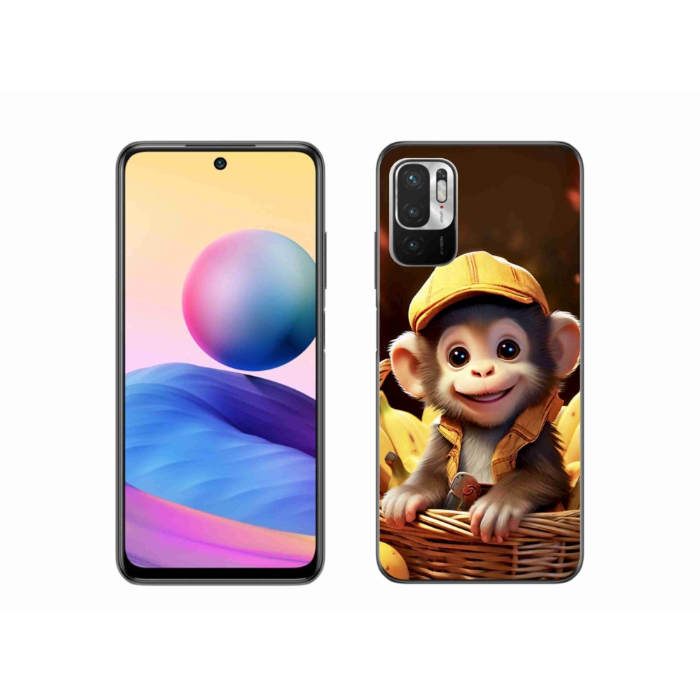 Gelový kryt mmCase na Xiaomi Redmi Note 10 5G - opice v košíku