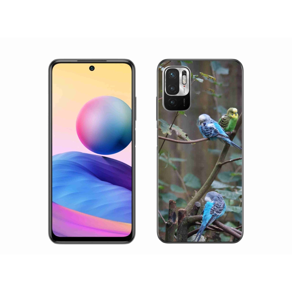Gelový kryt mmCase na Xiaomi Redmi Note 10 5G - papoušci na větvi