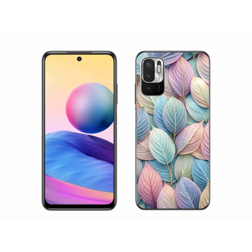 Gelový kryt mmCase na Xiaomi Redmi Note 10 5G - pastelové listy