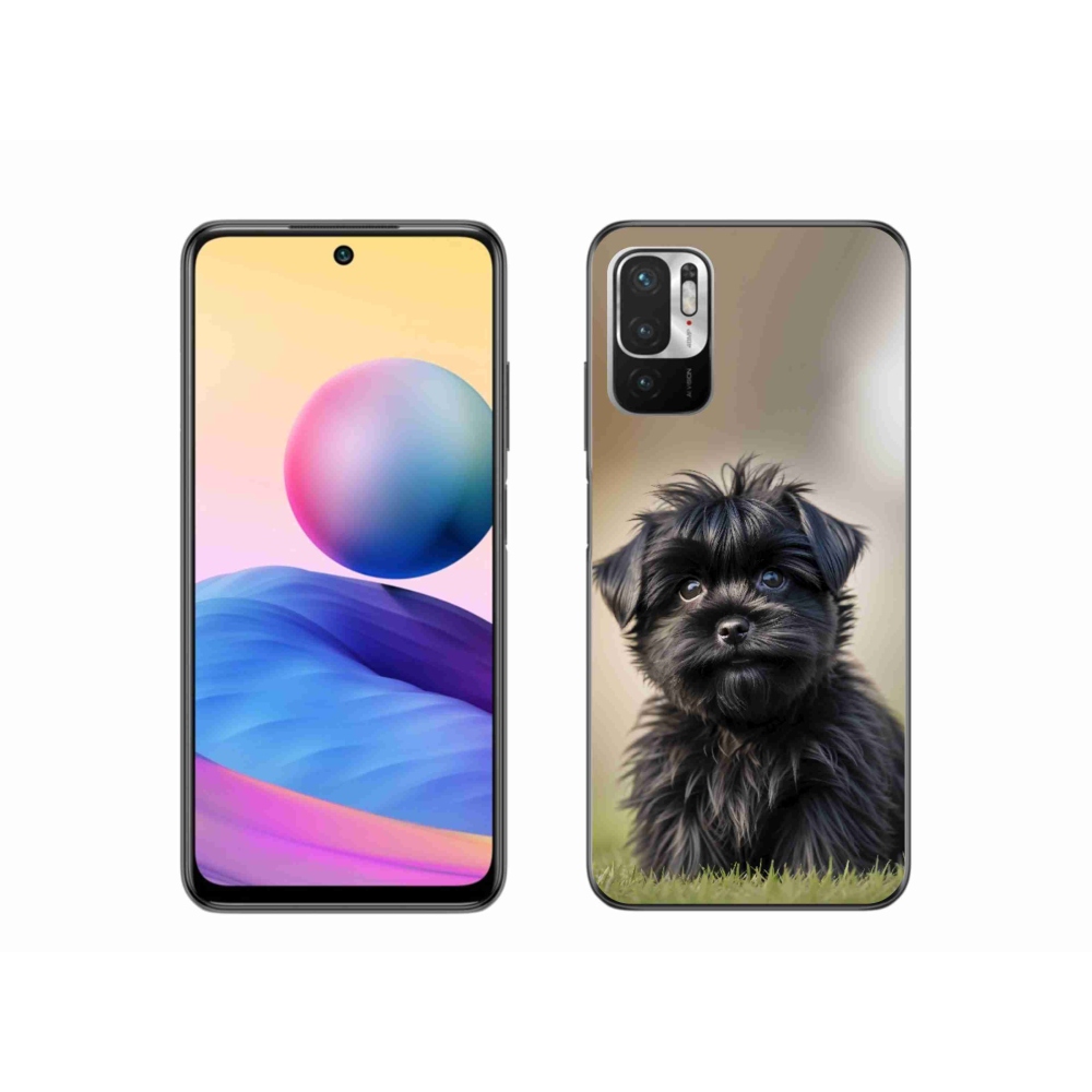 Gelový kryt mmCase na Xiaomi Redmi Note 10 5G - roztomilý černý pejsek