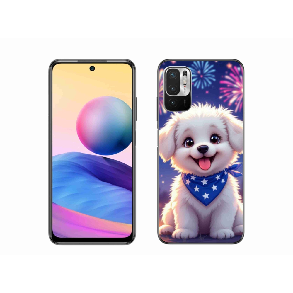 Gelový kryt mmCase na Xiaomi Redmi Note 10 5G - slavnostní štěně