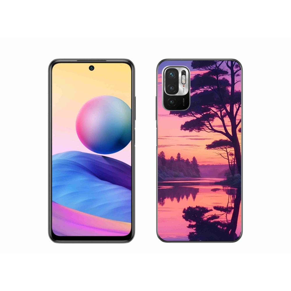 Gelový kryt mmCase na Xiaomi Redmi Note 10 5G - západ slunce nad jezerem