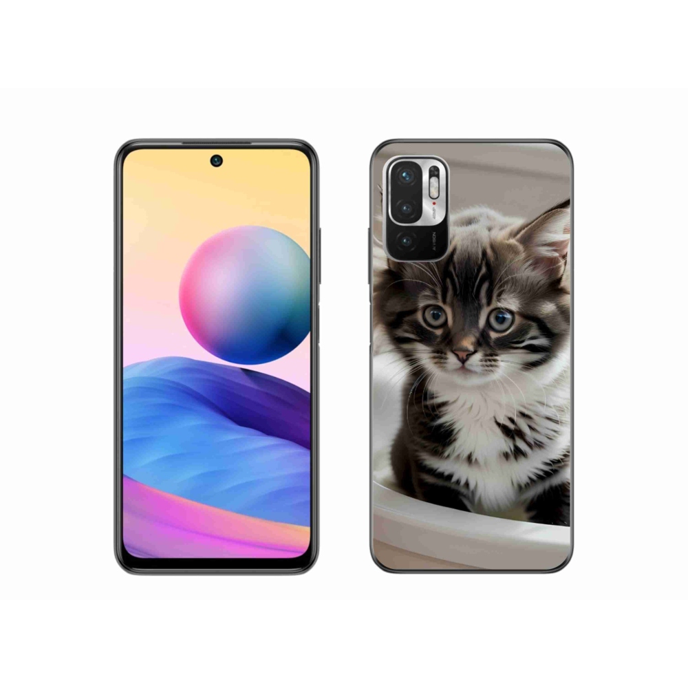 Gelový kryt mmCase na Xiaomi Redmi Note 10 5G - zvědavé kotě