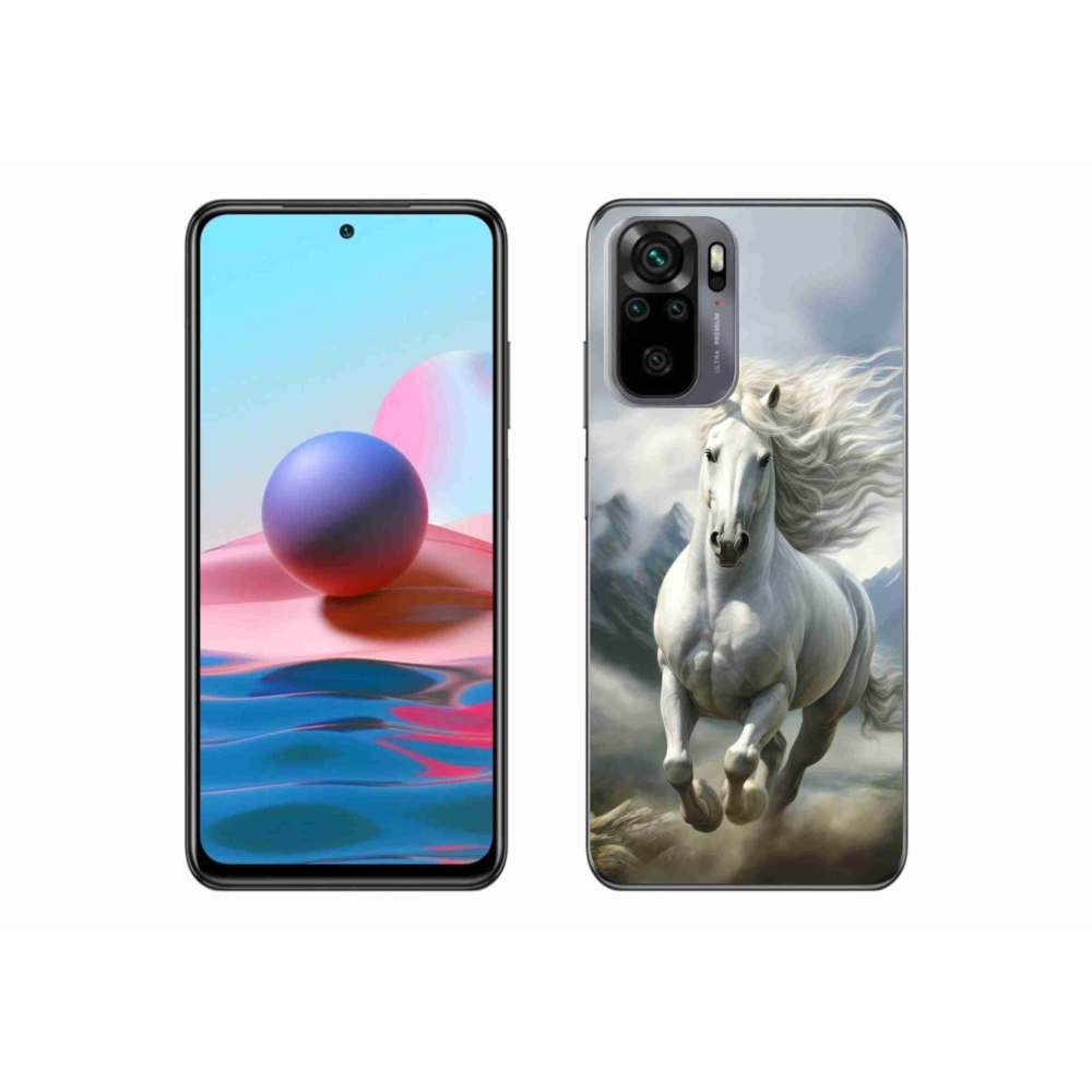 Gelový kryt mmCase na Xiaomi Redmi Note 10 - běžící bílý kůň 3