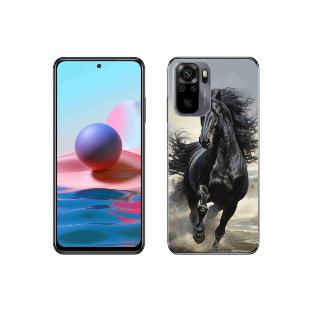 Gelový kryt mmCase na Xiaomi Redmi Note 10 - běžící černý kůň