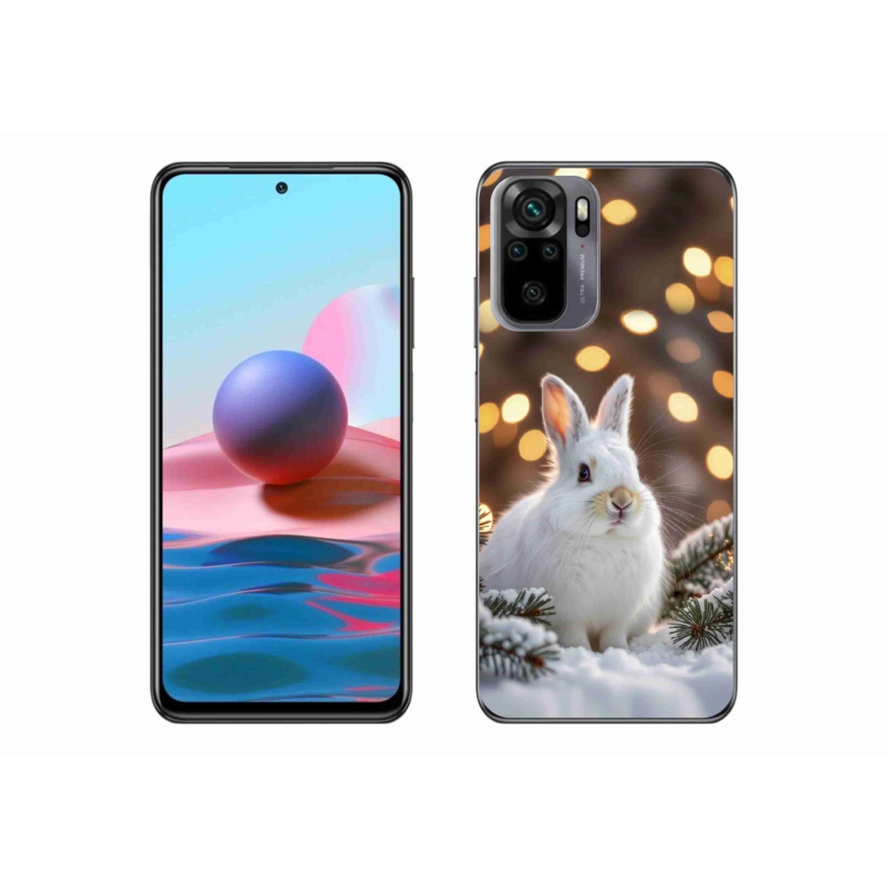 Gelový kryt mmCase na Xiaomi Redmi Note 10 - bílý zajíc