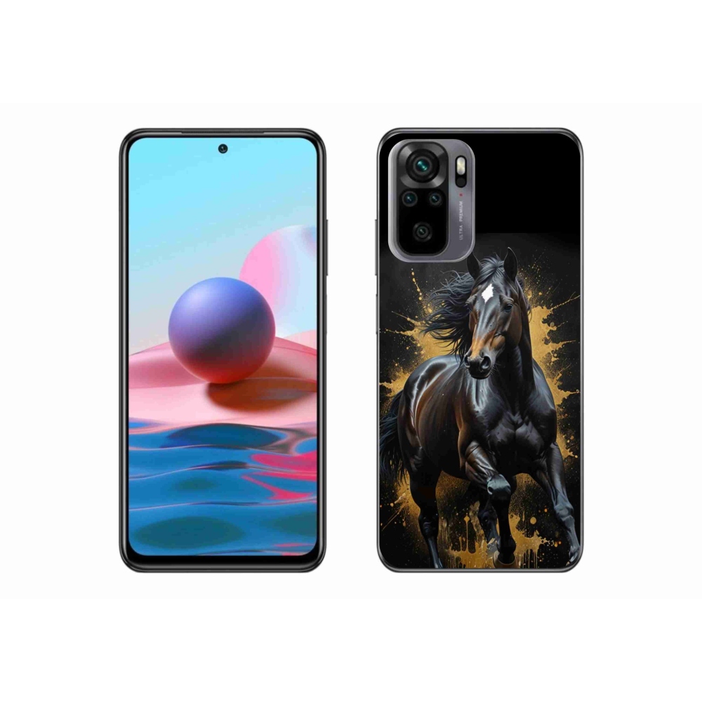 Gelový kryt mmCase na Xiaomi Redmi Note 10 - elegantní černý hřebec