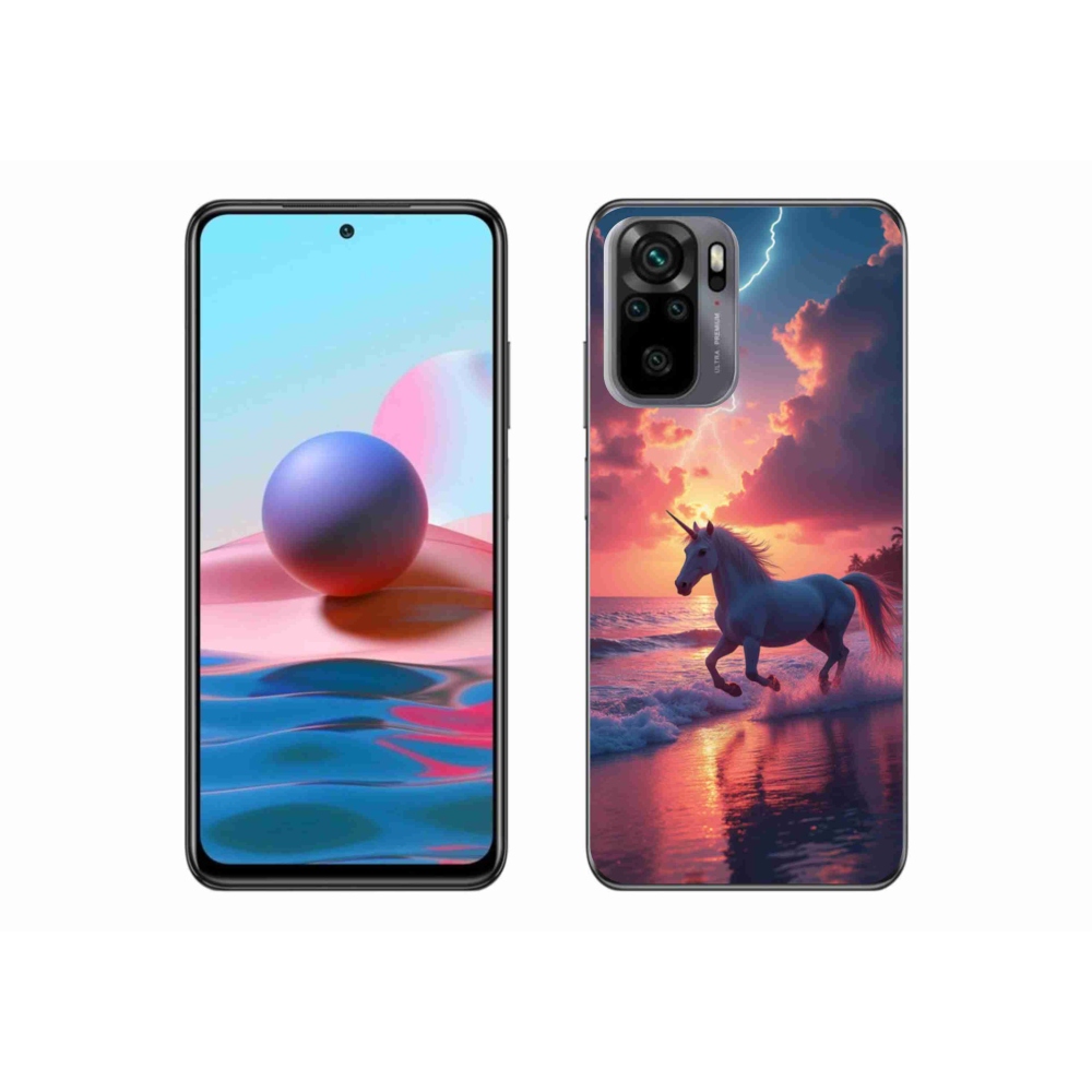 Gelový kryt mmCase na Xiaomi Redmi Note 10 - jednorožec na pláži