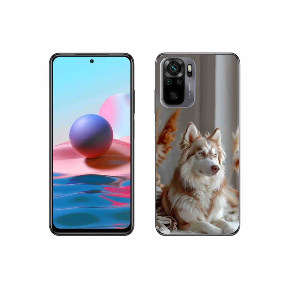 Gelový kryt mmCase na Xiaomi Redmi Note 10 - klidný sibiřský husky