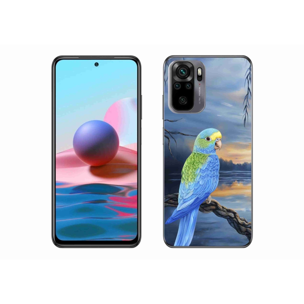 Gelový kryt mmCase na Xiaomi Redmi Note 10 - modrý papoušek