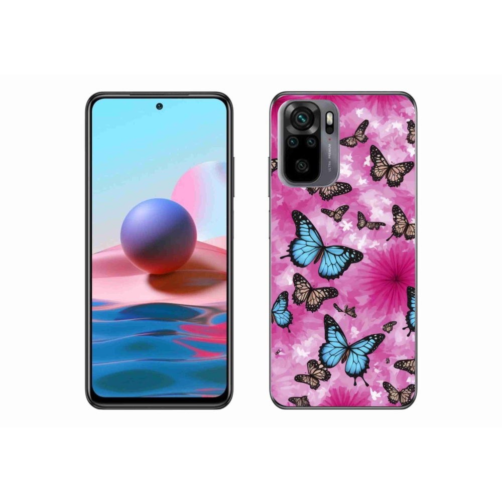 Gelový kryt mmCase na Xiaomi Redmi Note 10 - motýlí zahrada