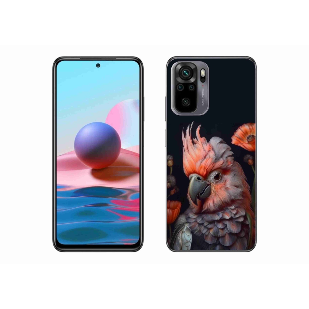 Gelový kryt mmCase na Xiaomi Redmi Note 10 - papoušek kakadu v barvách