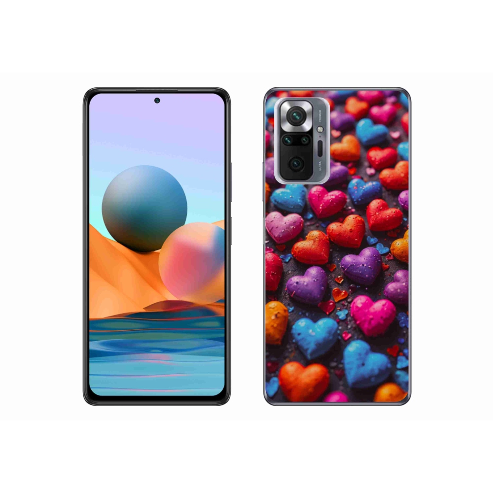 Gelový kryt mmCase na Xiaomi Redmi Note 10 Pro - barevná srdce