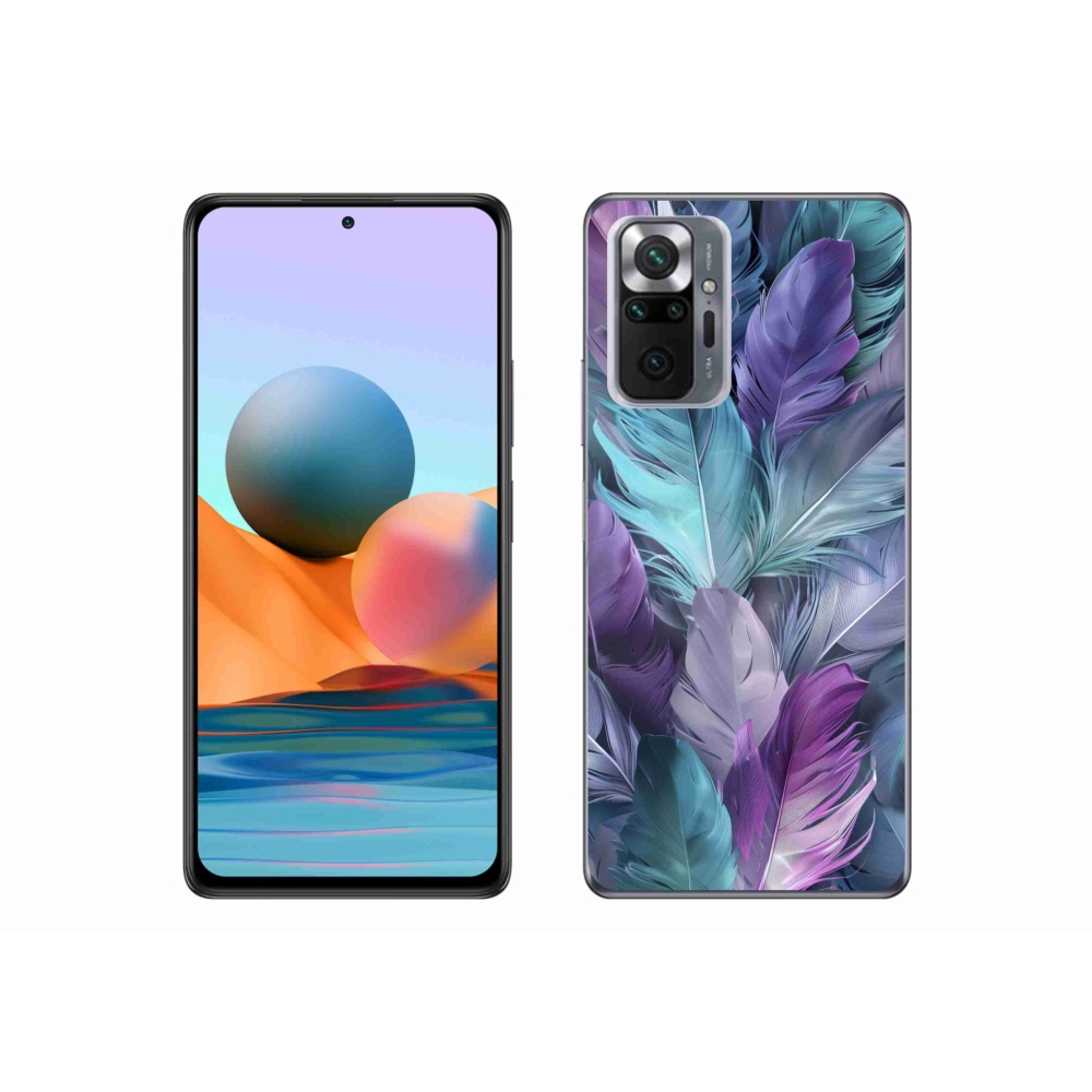 Gelový kryt mmCase na Xiaomi Redmi Note 10 Pro - barevné peří 2