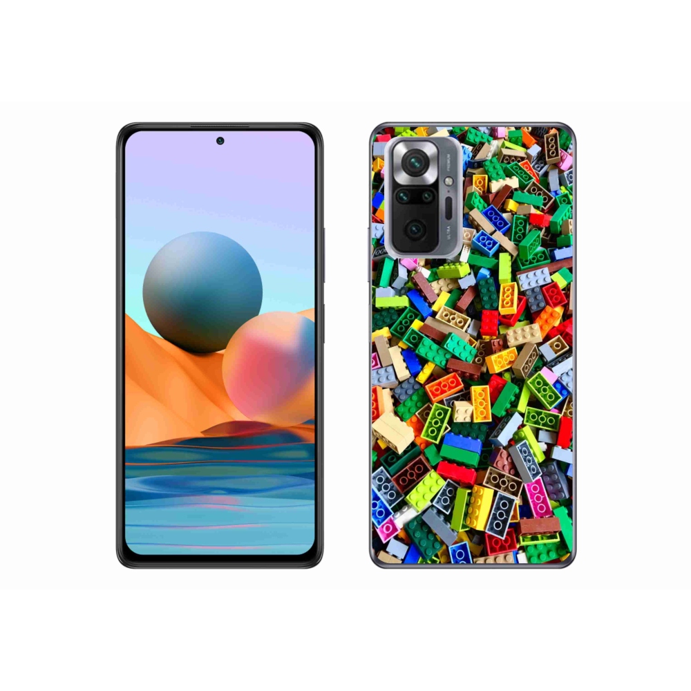 Gelový kryt mmCase na Xiaomi Redmi Note 10 Pro - barevné stavební kostky