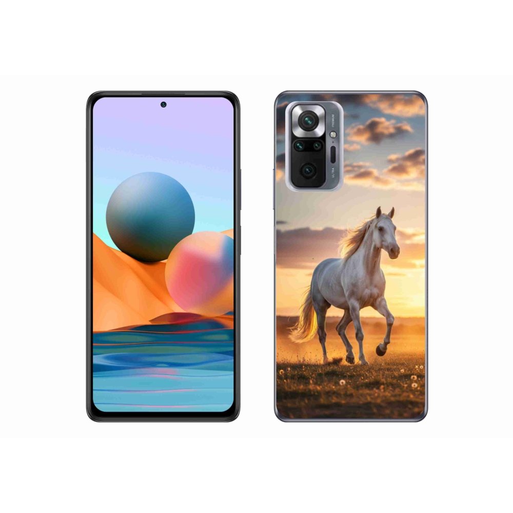 Gelový kryt mmCase na Xiaomi Redmi Note 10 Pro - běžící bílý kůň 2